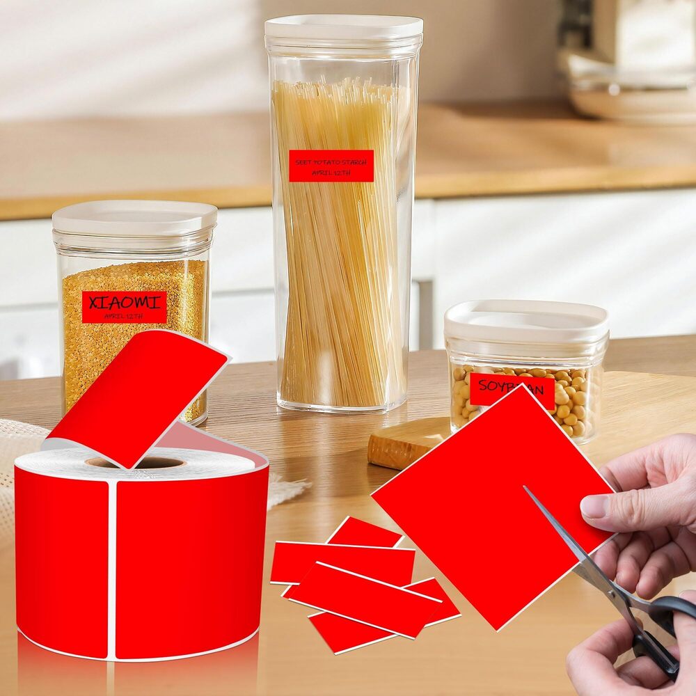 2539 3 x 5 Inch 500Pcs Rectangle Color Coding Stickers,Red Moving Box - Picture 5 of 7